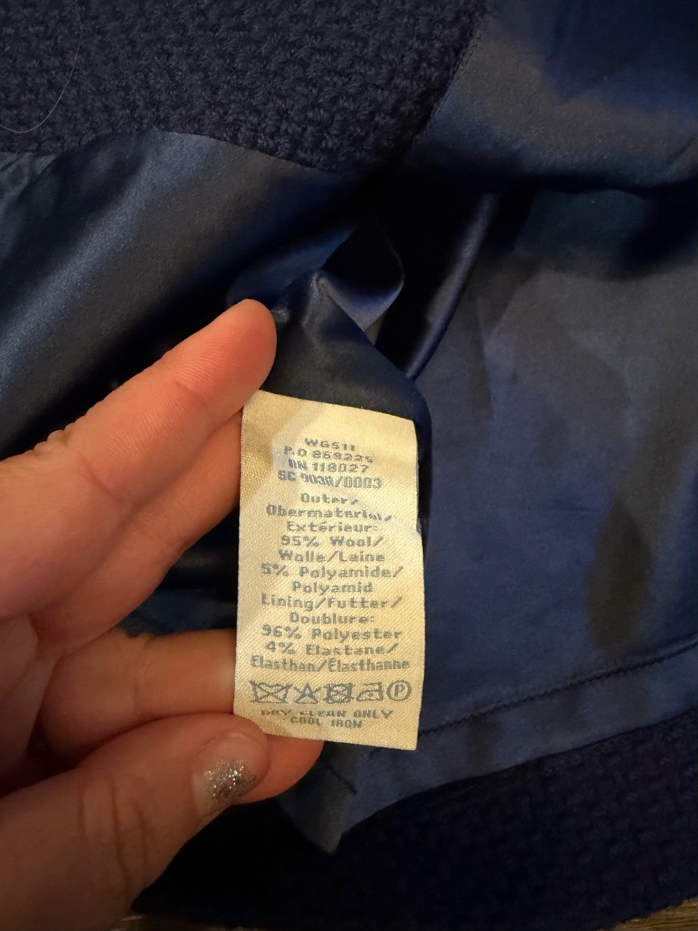 Boden Women’s Wool Blend Textured Navy Blue Dark Chic Academia Pencil Skirt SZ 6 - Picture 8 of 8